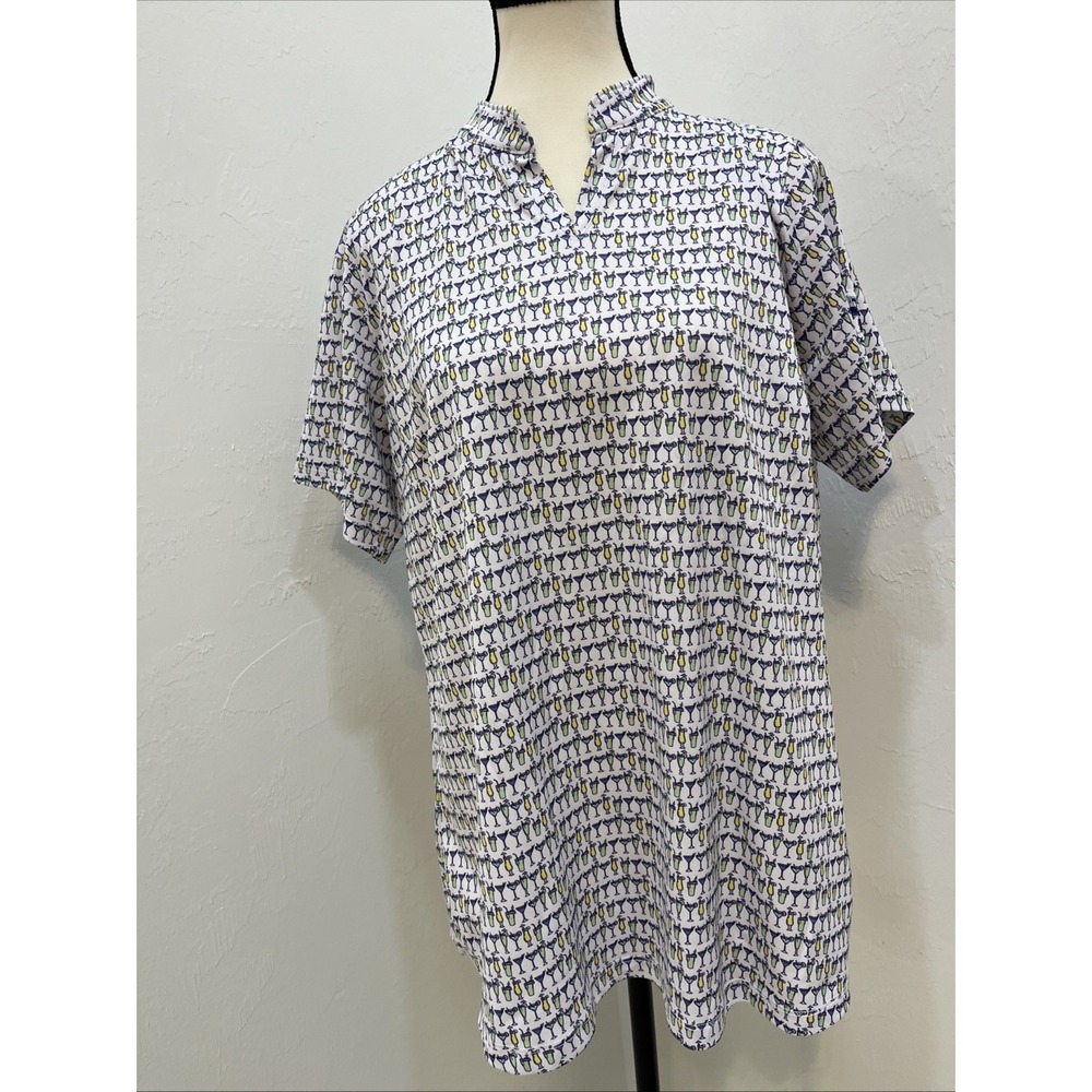 Bermuda Sands V Neck  golf shirt pinups wicking stretch Size L